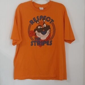 Tony the Tiger T-shirt Kellogg's Orange Graphic " Respect the Stripes" Size XL